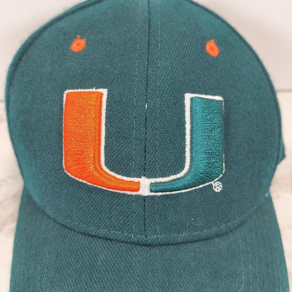 Miami Hurricanes Zephyr Green/Orange Hat , Size 7 - Picture 2 of 8